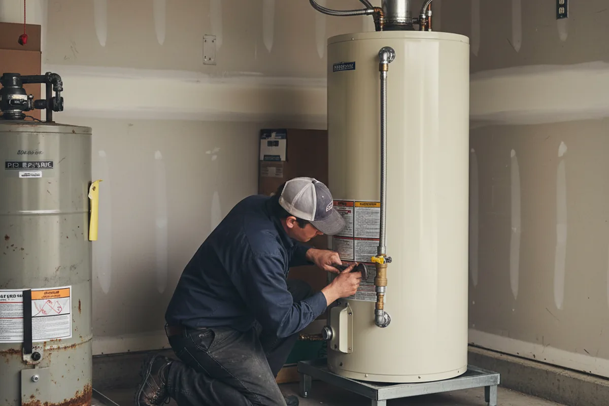 Water heater and shutoff valve replacement in Scio